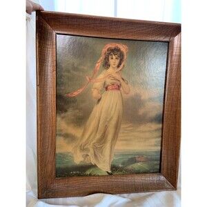 Vintage Pinkie ~ Gainsborough Art Print On Textured Canvas Board - Framed
